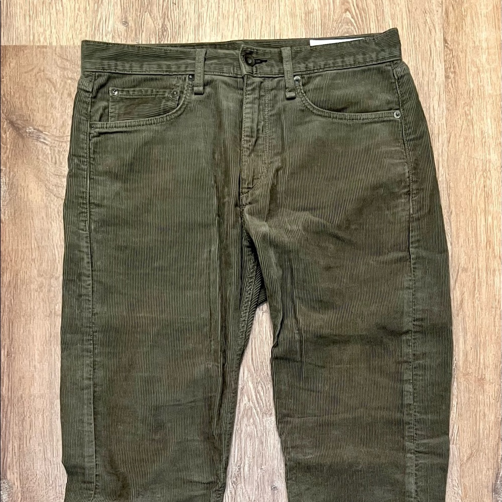 Mens Rag & Bone Slim Fit 2 Green / Army Corduroy Pants - Size 31